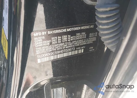 2017 BMW X3 xDrive28I из США, поврежденный, VIN 5UXWX9C59H0T02673